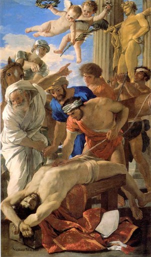 Nicholas Poussin, The Martyrdom of Saint Erasmus (1628).  Pinacoteca Vaticana, Vatican City.