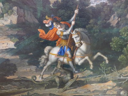 Heroic Landscape with St George, Joseph Anton Koch (1807).  Alte Pinakothek, Munich, German.