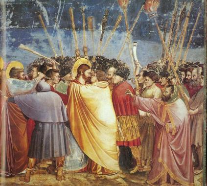 Giotto Scrovegni, Kiss of Judas (courtesy Wikimedia Commons)