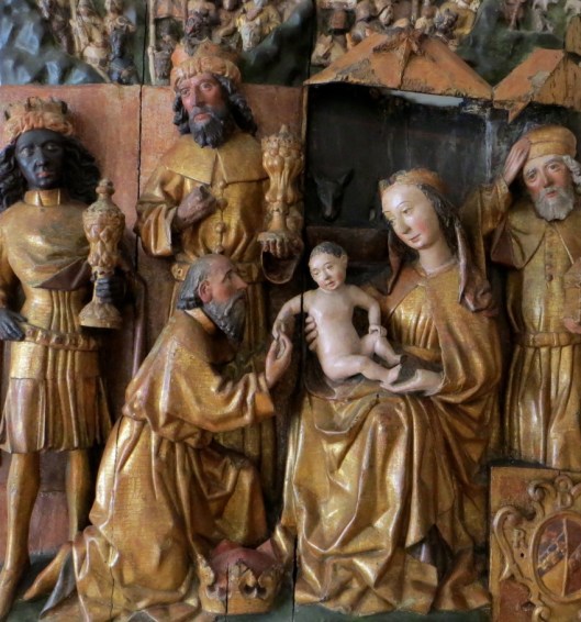 Adoration of the Magi (detail), painted wood (late 15th century), Archdiocesan Musem, Krakow, Poland