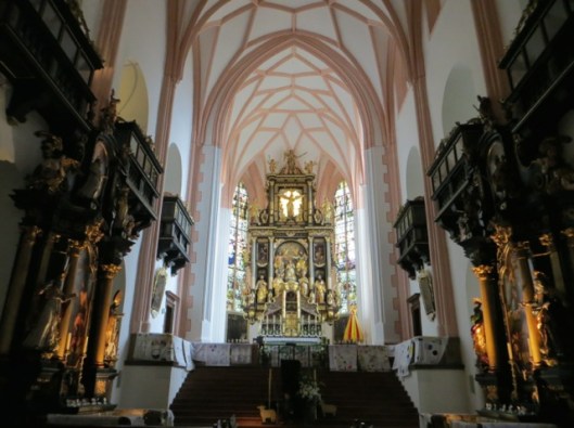 Parish Church of Saint Michael, Mondsee, Austria. The high altar, which dates to 1626, is the work of Hans Waldburger.