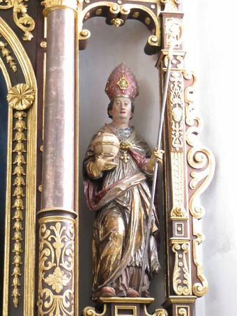 Statue of Saint Rupert, Saint Andreas Parish Church, Berchtesgaden, Austria